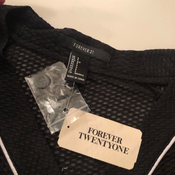 Forever 21 black blouse jersey see through - Picture 5 of 9